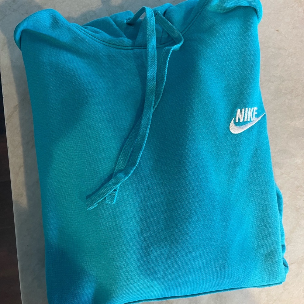Nike Men's Teal Hoodie Sweater